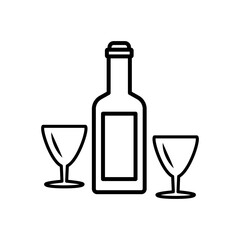 glass and bottles,icon,line, design,flat, style,trendy collection,template