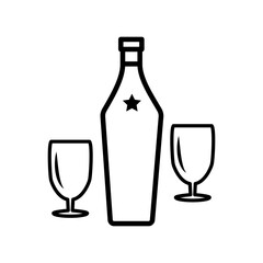 glass and bottles,icon,line, design,flat, style,trendy collection,template