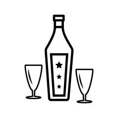 glass and bottles,icon,line, design,flat, style,trendy collection,template