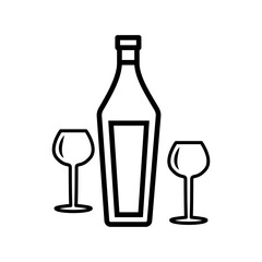 glass and bottles,icon,line, design,flat, style,trendy collection,template