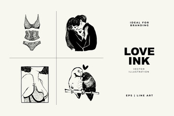 Saint Valentine's day hand drawn trendy vector illustration. Love card design. Cute doodle romantic. Romantic poster, greeting banner, trendy t-shirt print