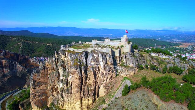 BOYABAT CASTLE (BOYABAT KALESi) drone shooting. Boyabat, Sinop, Turkey.