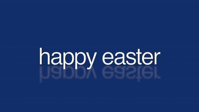 Rolling Happy Easter text on blue gradient color, motion abstract promo, spring and holidays style background
