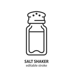 Salt shaker line icon. Salt cellar vector symbol. Editable stroke.
