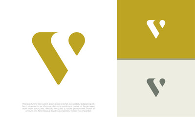 Initials V logo design. Initial Letter Logo. Innovative high tech logo template.