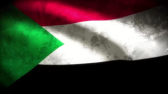 Sudan grungy flag loop