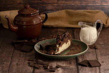 chocolate cake with chocolate fondant