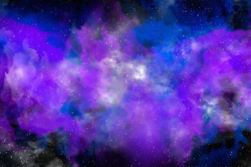 Fototapeta premium Space background with stardust and shining stars. Realistic cosmos and color nebula. Colorful galaxy. 3d illustration