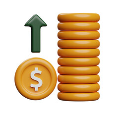 3D gold coin outcome icon design