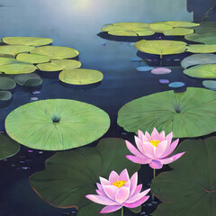 water lily in the pond