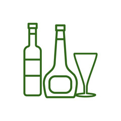 wine glass, bottles, icon, line, design,flat, style,trendy collection,template