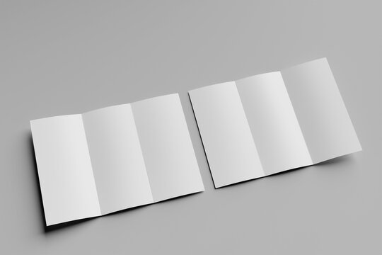 Blank tri fold brochure template for mock up and presentation design