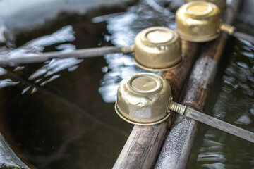 日本のつくばい　和風イメージ　日本庭園