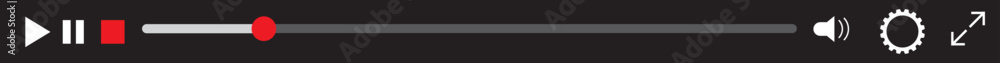 Aufkleber minimized video player bar or audio player control panel.