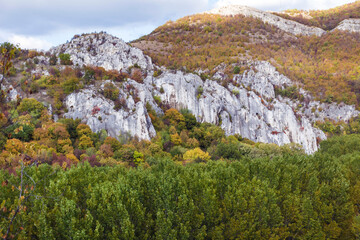 Beautiful  Mountain Landscape with White  Rocks .Balkan Mountain ,Bulgaria 