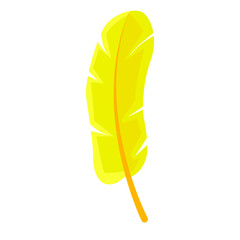 Yellow feather for carnival mask or decoration