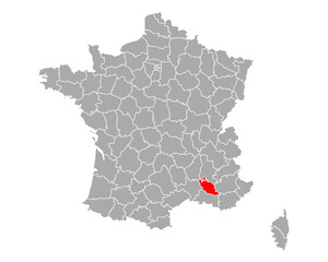Karte von Vaucluse in Frankreich - obrazy, fototapety, plakaty