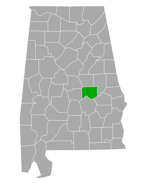 Karte von Elmore in Alabama