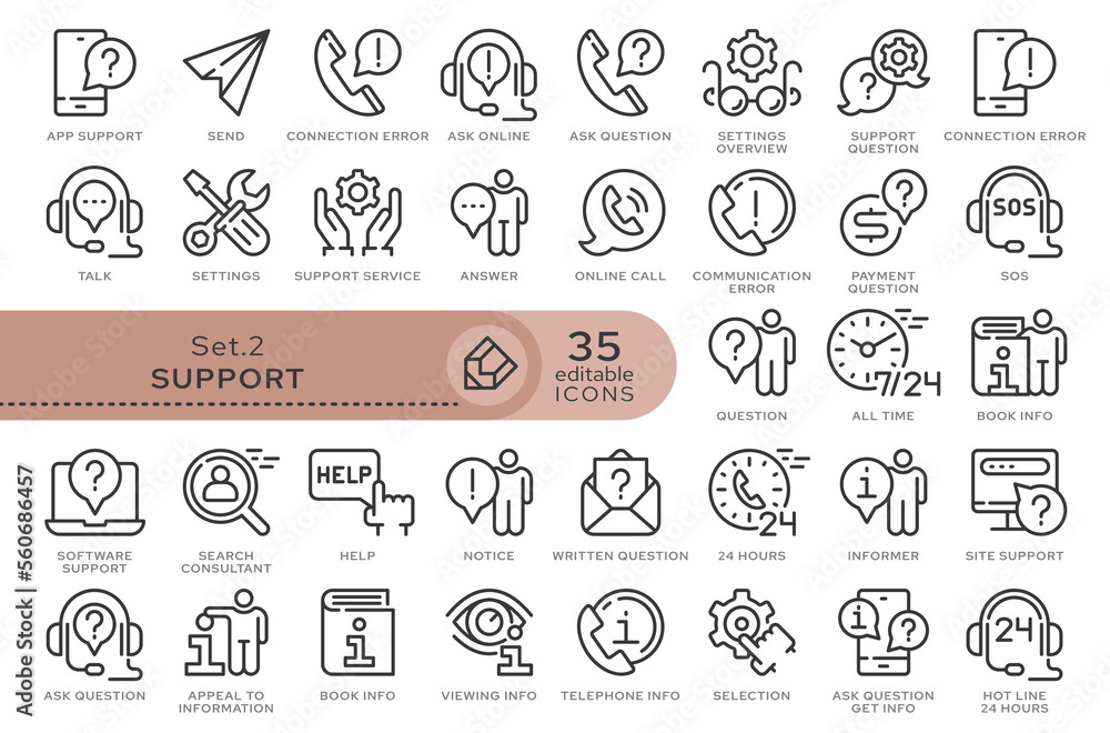 Aufkleber set of conceptual icons. vector icons in flat linear style for web sites, applications and other gra