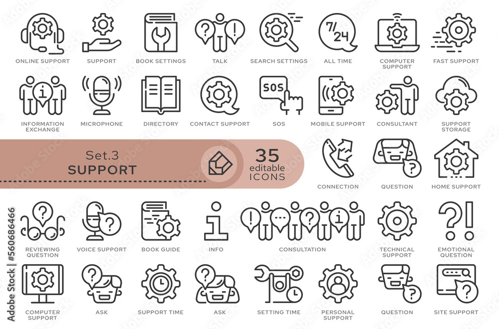 Aufkleber set of conceptual icons. vector icons in flat linear style for web sites, applications and other gra