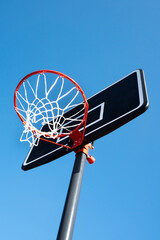 Basketball and blue sky background