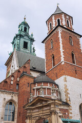 Fototapeta na wymiar Cathedral of Wawel Royal Castle in Krakow city, Lesser Poland Voivodeship of Poland