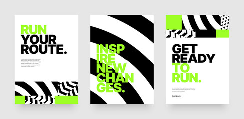 Vector layout template design for run, championship or sports event. Poster design with abstract running track on stadium with lane. Design for flyer, poster, cover, brochure, banner or any layout.