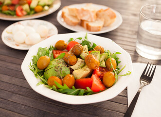 delicious healthy fresh vegetable salad for breakfast