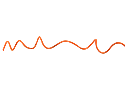 Orange wire cable of usb and adapter isolated on white background.Electronic Connector.Selection focus.