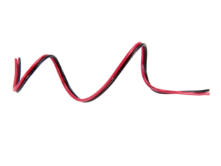 Black and red wire cable of usb and adapter isolated on white background.Electronic Connector.Selection focus.