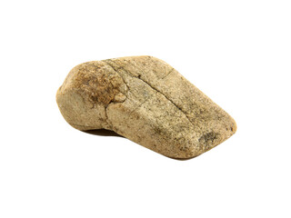 one rock isolated on white background.Selection focus.