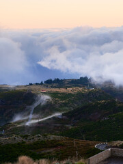 Fototapeta premium Mountain View over the clouds, Areeiro Madeira
