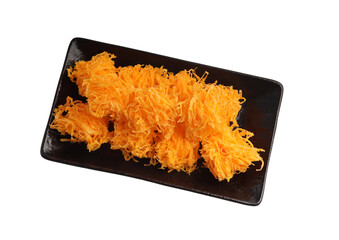 Sweet egg floss dry sweet egg floss desert traditional dessert in thai name of Foi Thong
