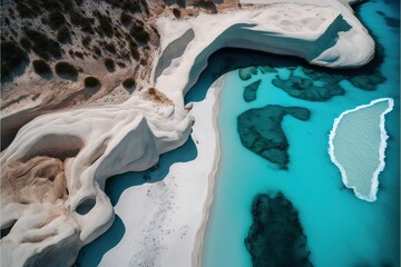 Drone View Beach Generative AI