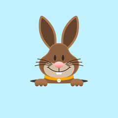 Osterhase Im Loch Blau