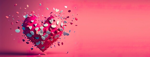 Heart shape petal love Valentines Generative AI