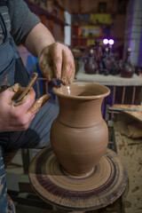 Fototapeta na wymiar craftsman making pottery