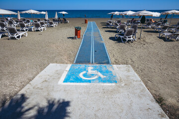 Disabled access on Mackenzie Beach in Larnaca city, Cyprus island country