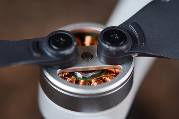Drone motor and propeller closeup © sandsun
