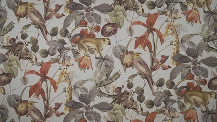pattern with flowers Graphics  texture on Fabric