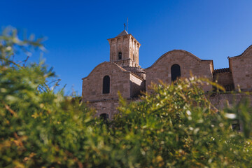 Fototapeta na wymiar Church of Saint Lazarus on St Lazarus Square in Old Town of Larnaca city, Cyprus island country