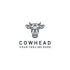 Cow Head logo design icon template