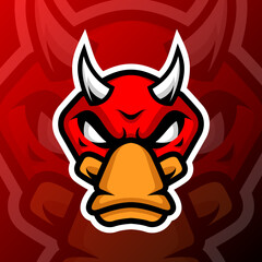 vector graphics illustration of a duck evil in esport logo style. perfect for game team or product logo