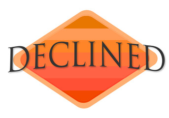 declined vintage rubber stamp isolated on white background