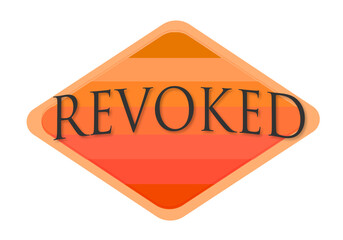 revoked vintage rubber stamp isolated on white background
