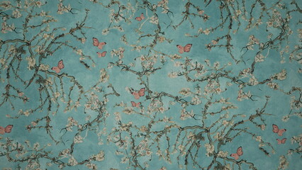 blue painted design Graphics  texture on Fabric