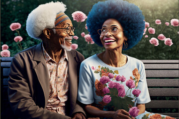 Discover the Real Beautiful elderly couple illustration
