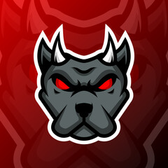 vector graphics illustration of a dog evil in esport logo style. perfect for game team or product logo