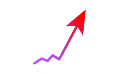 上昇する矢印　アップダウン　繰り返し　右肩上がり