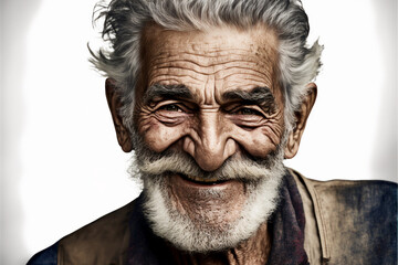 Fototapeta na wymiar Beautiful elderly man in front of a background